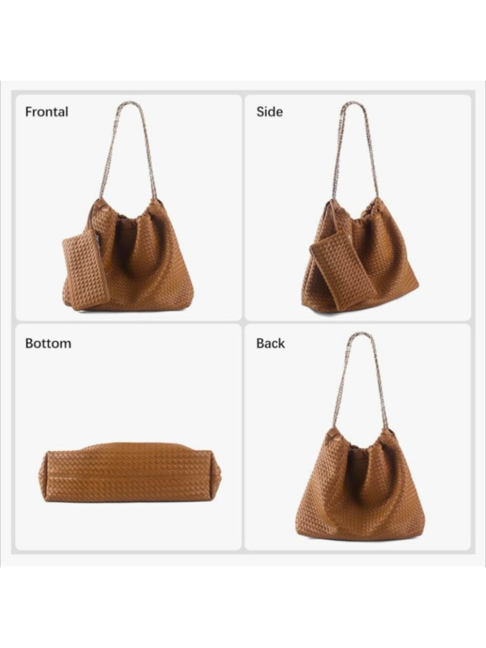 LIKEBAGDrawstring Bag for Women Leather Tote Large Capacity Travel Handbag NEW - Picture 7 of 9